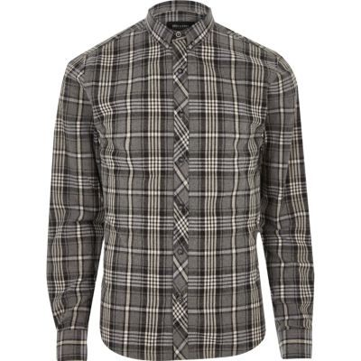 Grey marl Only & Sons casual check shirt
